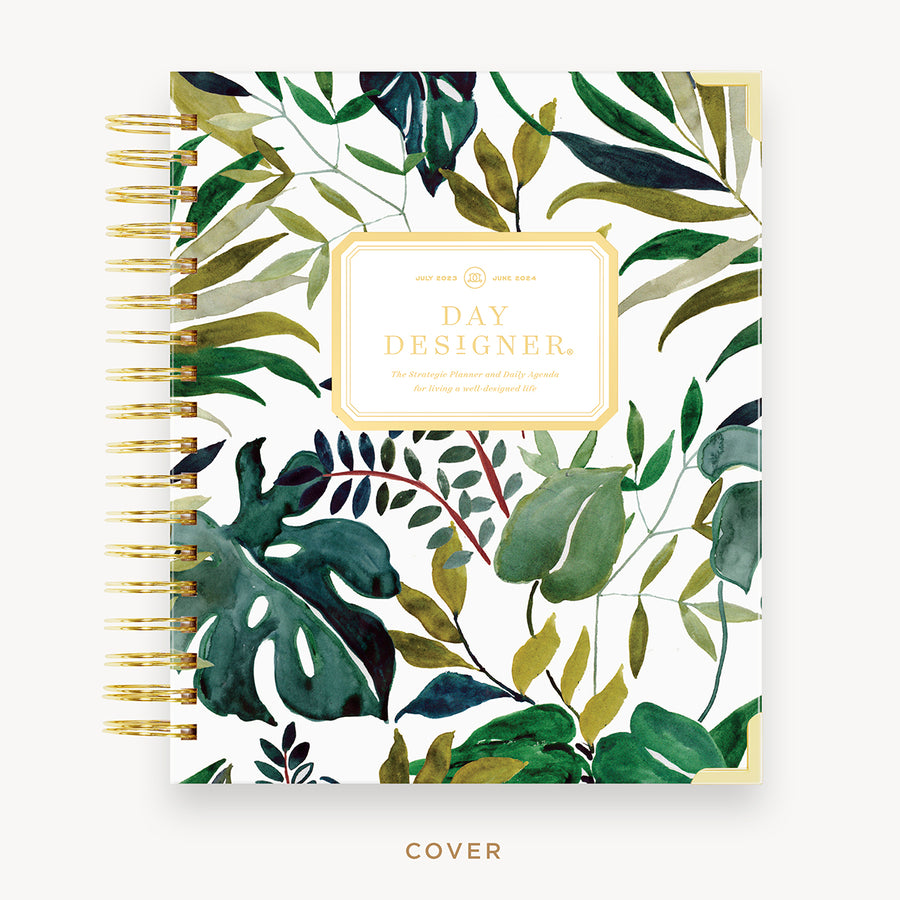 Day Designer 2023 Daily Planner with Bali with beautiful pattern and gold accents