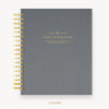 Day Designer 2023 Daily Planner with Charcoal Bookcloth with beautiful pattern and gold accents