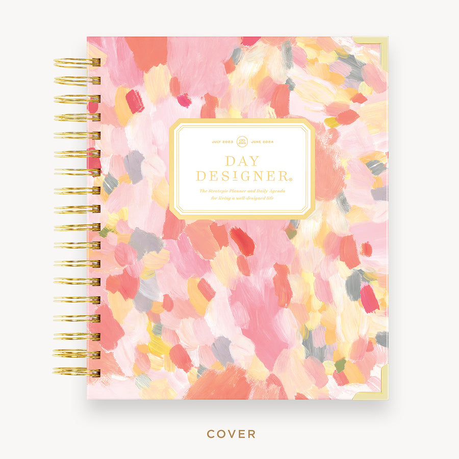 Day Designer 2023 Daily Planner with Sunset with beautiful pattern and gold accents