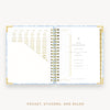 Day Designer's 2023 Daily Planner with Annabel cover with pocket sleeve and gold stickers.