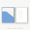 Day Designer's 2023 Daily Planner with Casa Bella cover with pocket sleeve and gold stickers.