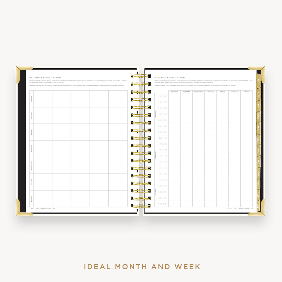 Day Designer's 2023 Daily Planner Classic Dot with ideal month and week worksheet.