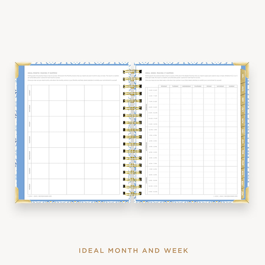 Day Designer's 2023 Daily Planner Casa Bella with ideal month and week worksheet.