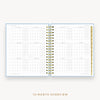 Day Designer's 2023 Daily Planner Chambray Bookcloth with dates for 2023-2024 Holiday's and birthday tracker.