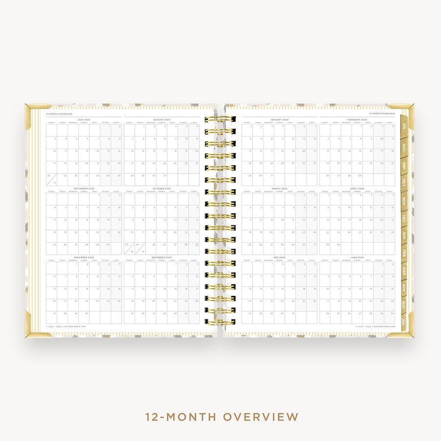 Day Designer's 2023-24 Daily Planner Chic with a two-page spread of the 2023-24-2024 calendar year.