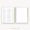 Day Designer's 2023 Daily Planner Chambray Bookcloth with dates for 2023-2024 Holiday's and birthday tracker.