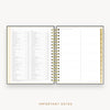 Day Designer's 2023 Daily Planner Charcoal Bookcloth with dates for 2023-2024 Holiday's and birthday tracker.