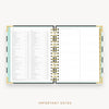 Day Designer's 2023 Daily Planner Black Stripe with dates for 2023-2024 Holiday's and birthday tracker.