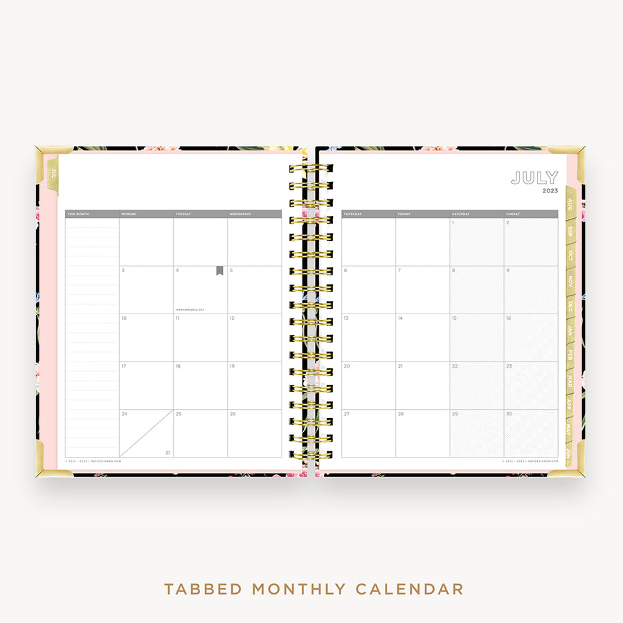 Day Designer's 2023 Daily Planner Wild Blooms with monthly calendar planning page.