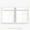 Day Designer's 2023 Daily Planner Chambray Bookcloth with monthly calendar planning page.