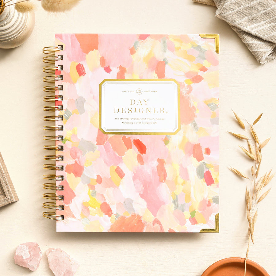 Day Designer 2023-24 Daily Planner Sunset with beautiful cover agenda book.